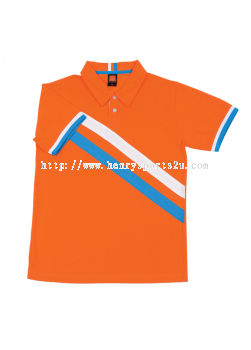 HC1774 Bright Orange Oren Sport Honeycomb Short Sleeve Polo Tee