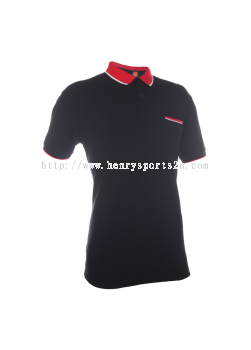 HC1502 Black Oren Sport Honeycomb Short Sleeve Polo Tee