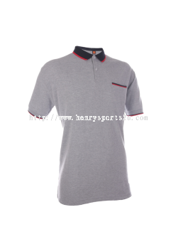 HC1509 Ash Grey Oren Sport Honeycomb Short Sleeve Polo Tee