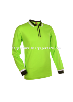 SJ0513 Lime Green Oren Sport Single Jersey Long Sleeve Polo Tee