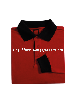 SJ0305 Red Oren Sport Single Jersey Long Sleeve Polo Tee