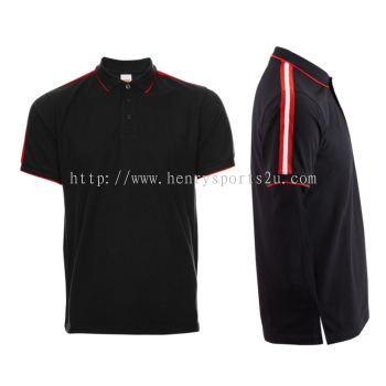 HC2202 Black Oren Sport Honeycomb Short Sleeve Polo Tee