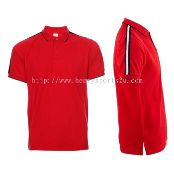 HC2205 Red Oren Sport Honeycomb Short Sleeve Polo Tee