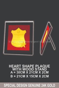 HEART SHAPE PLAQUE WITH WOOD STAND