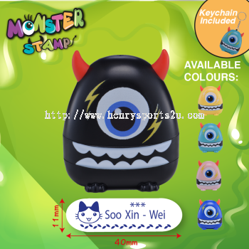 One Eyed Monster Stamp Black