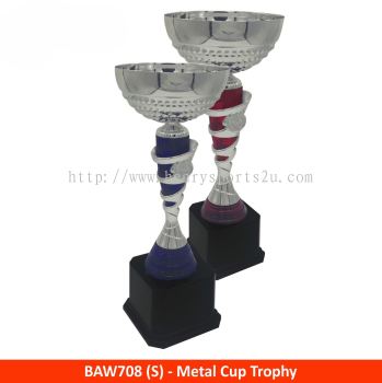 BAW708 Metal Cup Trophy (SILVER RED / SILVER BLUE) 