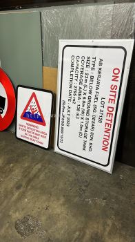 Parking On-Site Detention Notice Board