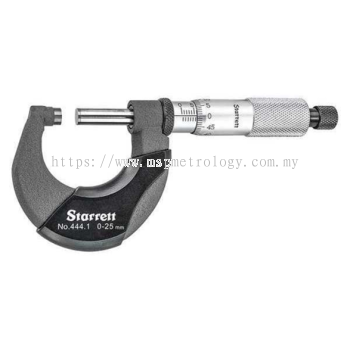 Starrett Vernier Outside Micrometer,0-25/0.01mm- 444.1MXRL Series
