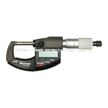 Starrett IP67 Electronic Micrometer, without Output, 0-25mm/0-1��, (796MEXRL-25 Series)
