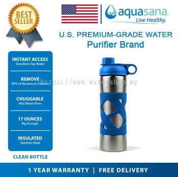AQUASANA Stainless Steel Insulated Clean Filter Bottle 500ML