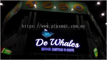 3D Box Up Logo Lettering with LED Conceal Front-Lit Bistro & Cafe Signboard