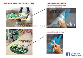 FLOOR STICKER FOR SUPERMARKET AISLES, SHOPPING CENTERS, RETAIL STORES, OR STAIRCASE 