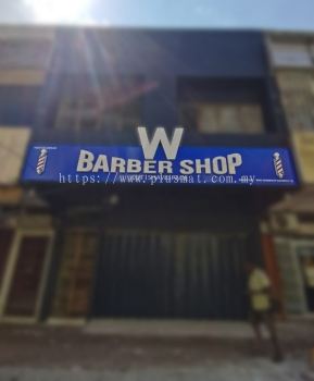 W Barber Shop 3D Box-Up Signboard