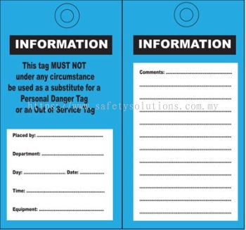 Cirlock Information Tags - INFORMATION - Blue or Green Colour