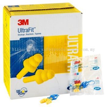 3M 340-4004 E-A-R UltraFit Earplugs, Corded, Poly Bag