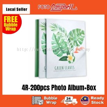 4R Album 200pcs + Box(Ready Stock)--- green leaves 2