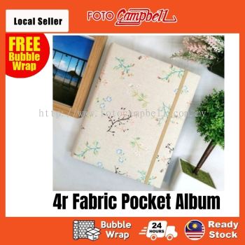 4R-100/200pcs pocket Photo Album(fabric cover)Ready Stock---flower