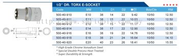 1/2" DR. TORX E-SOCKET 