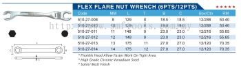 FLEX FLARE NUT WRENCH (6 PTS/12 PTS)