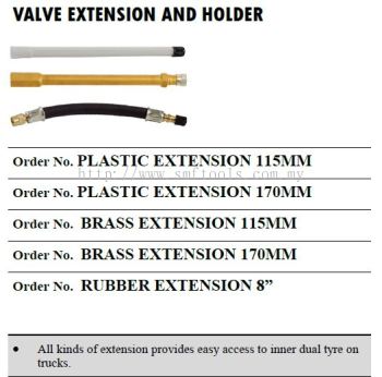 UNIVERSAL TIRE VALVE EXTENSION AND HOLDER