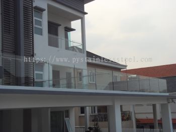 Stainless Steel Balcony Handrail With Glass