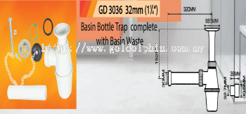 Basin Bottle Trap c/w Basin Waste