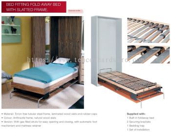 Bed Fitting Fold Away Bed with Slatted Frame