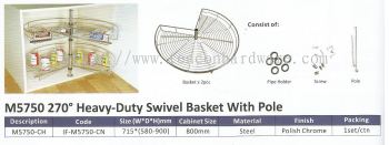 270掳 Heavy Duty Swivel Basket With Pole