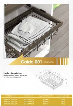 CALDO 001 WIRE CLOSET BASKET WITH SOFT CLOSE SLIDE