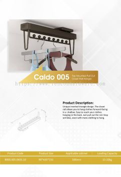 CALDO 005 TOP MOUNTED PULL OUT CLOSET RAIL HANGER