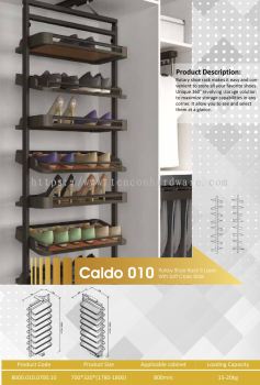 CALDO 010 ROTARY SHOE RACK 8 LAYER WITH SOFT CLOSE SLIDE