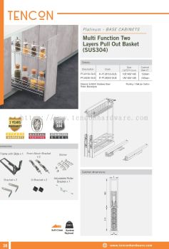 Multi Function Two Layers Pull Out Basket (SUS304) PTJ8150-SUS, PTJ8200-SUS