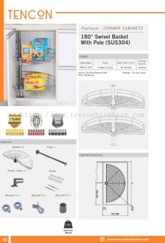 180掳 Swivel Basket With Pole (SUS304) M8510-SUS