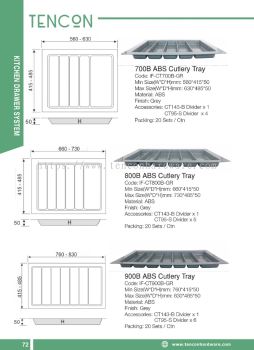 400B,500B,600B,700B,800B,900B ABS Cutlery Tray 