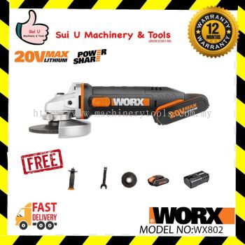 WORX WX802 Cordless Angle Grinder 20v 115mm