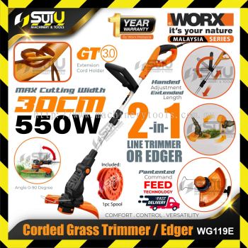 WORX WG119E / WG-119E 2in1 30cm Corded Grass Trimmer / Edger 550W c/w Accessories