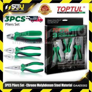 TOPTUL GAAE0302 3pcs Pliers Set - Chrome Molybdenum Steel Material