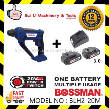 BOSSMAN BLH2-20M 20V Cordless Rotary Hammer + 2 x Batteries 3.0Ah + Charger