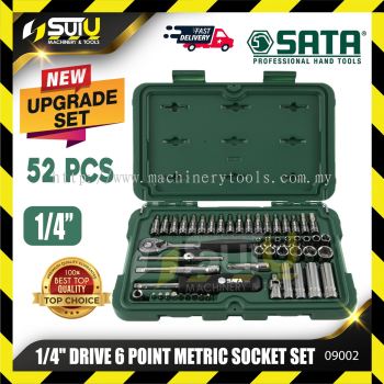 SATA 09002 52pcs 1/4 Drive 6 Point Metric Socket Set