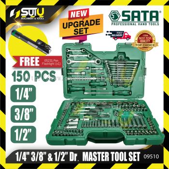 SATA 09510 150pcs 1/4, 3/8" & 1/2" Dr. Master Tool Set