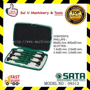 SATA 09312 Precision Combination Screwdriver Set 6Pcs