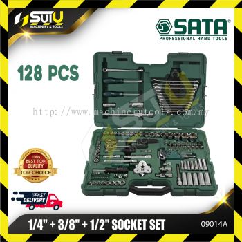 SATA 09014A 128pcs 1/4  + 3/8  + 1/2 DR Socket Set