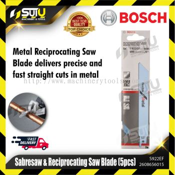 BOSCH 2608656015 (S922EF) 5PCS Thin Cut Sabresaw & Reciprocating Saw Blade (Flexible for Metal)