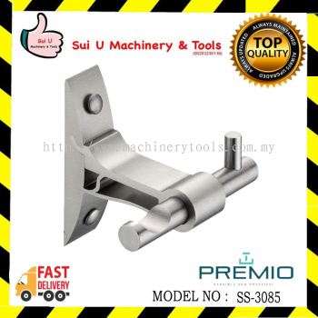 Premio SS-3085 Bathroom Double Robe Hook (Silver)