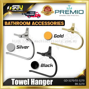 PREMIO GD-3270 / SS-3270 / BK-3270 Towel Hanger / Pemegang Tuala (Gold / Silver / Black)