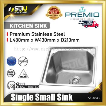 PREMIO S1-4843 Stainless Steel Single Small Kitchen Sink