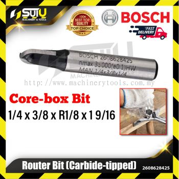 BOSCH 2608628425 1PCS 1/4 x 3/8 x R1/8 x 1 9/16 Core Box Bit for Routers (Carbide Tipped)