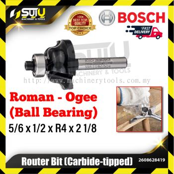 BOSCH 2608628419 1PCS 5/6 x 1/2 x R4 x 2 1/8 Roman Ogee for Routers w/ Ball Bearing Carbide Tipped