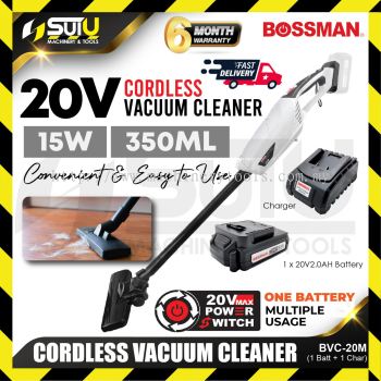 BOSSMAN BVC-20M / BVC 20M / BVC20M 20V Cordless Vacuum Cleaner 15W with Accessories + 1 x Battery 2.0Ah + Charger