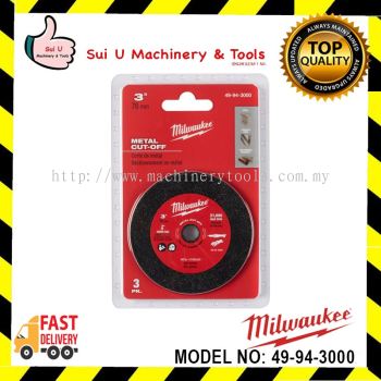 MILWAUKEE 49-94-3000 3" (76mm) Metal Cut-Off Wheel with 3/8" Arbor Hole Size (3PK)